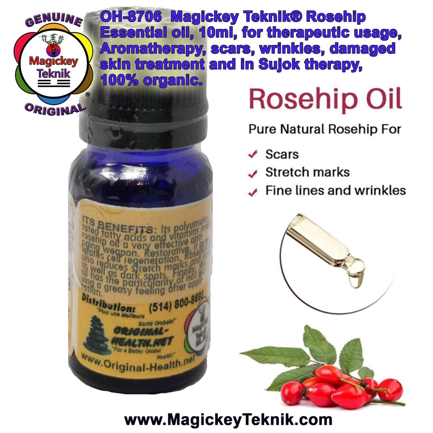 OH-8706 – Magickey Teknik® Rose Hip (Rosa Rugosa) Essential Oil
