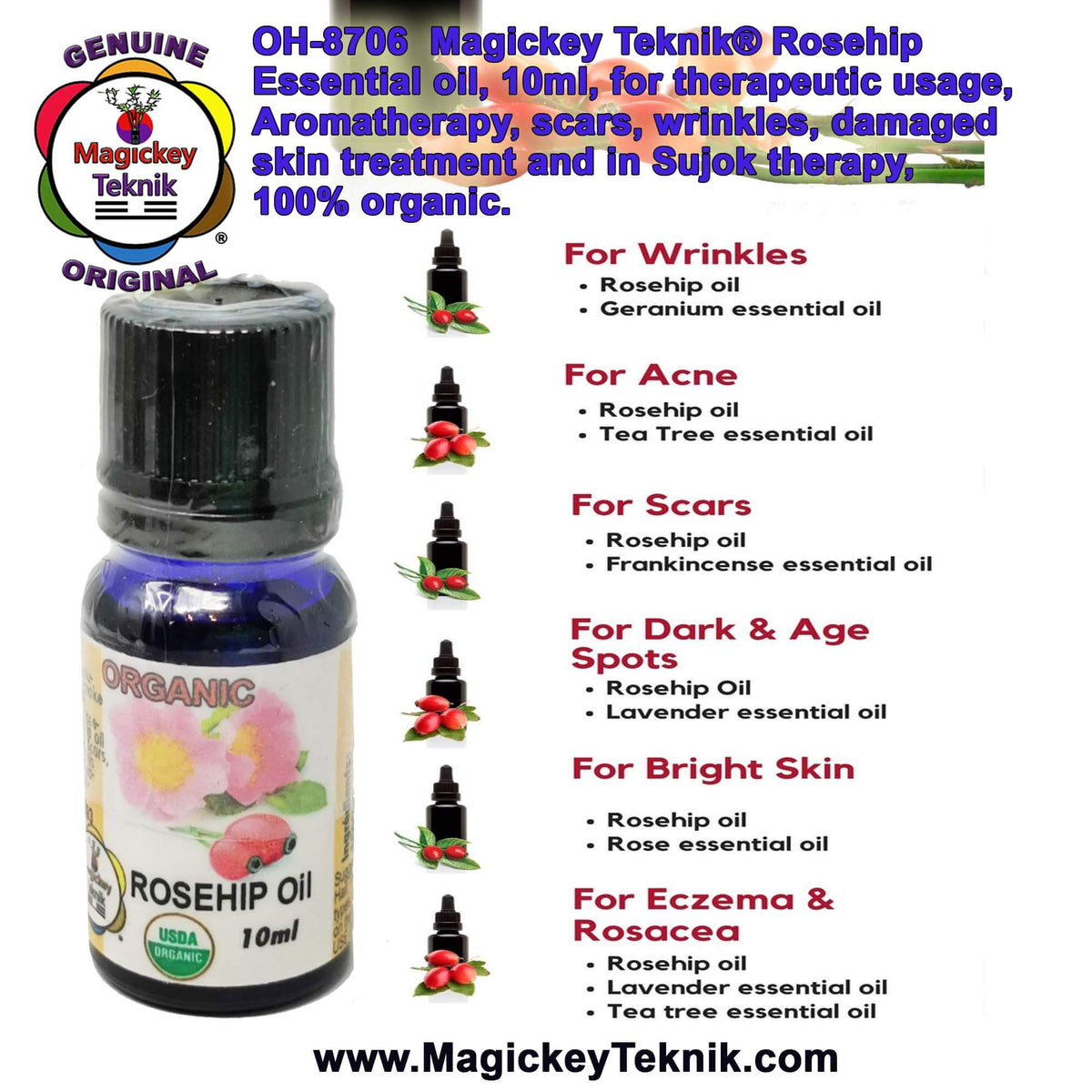 OH-8706 – Magickey Teknik® Rose Hip (Rosa Rugosa) Essential Oil