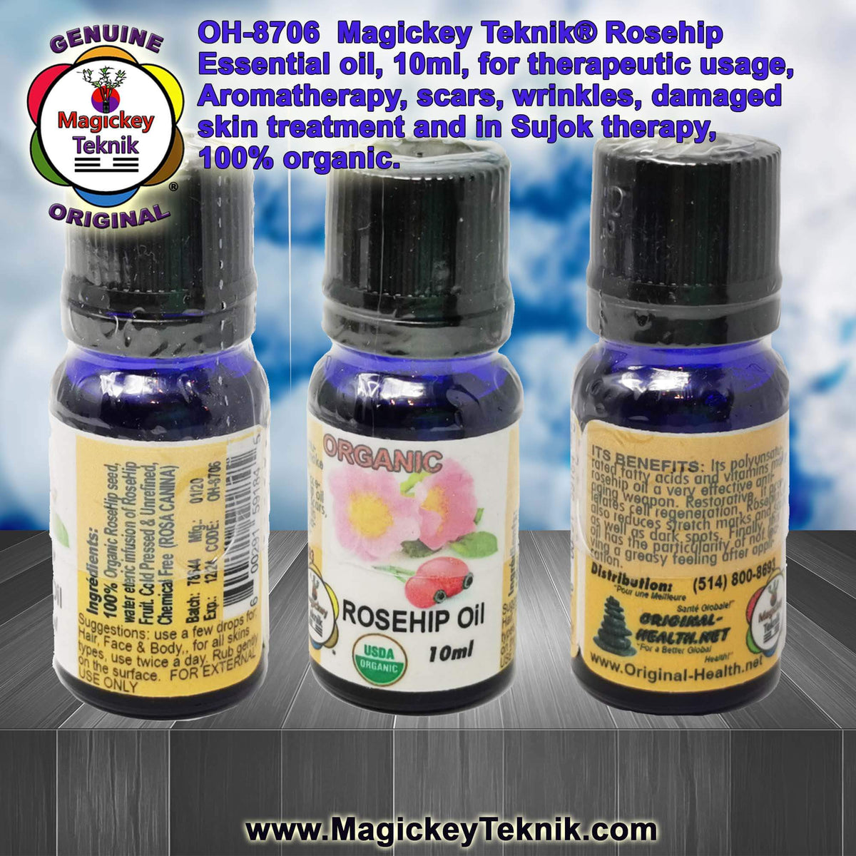 OH-8706 – Magickey Teknik® Rose Hip (Rosa Rugosa) Essential Oil