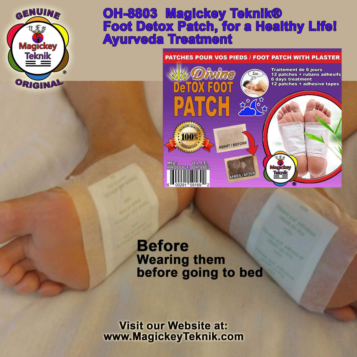 OH-8803 – Patchs de routine nocturne pour les pieds