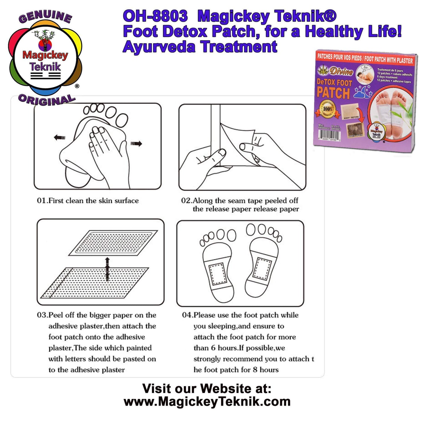 OH-8803 – Patchs de routine nocturne pour les pieds