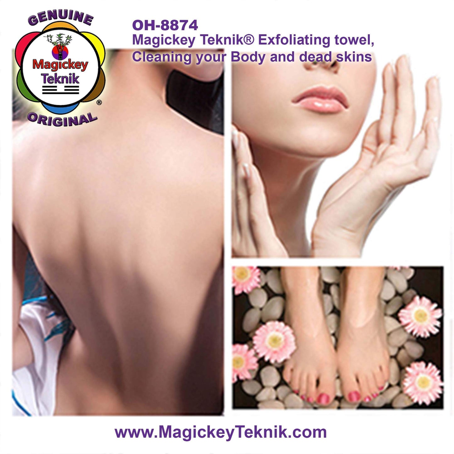 OH-8874 – Serviette exfoliante pour le corps Magickey Teknik®