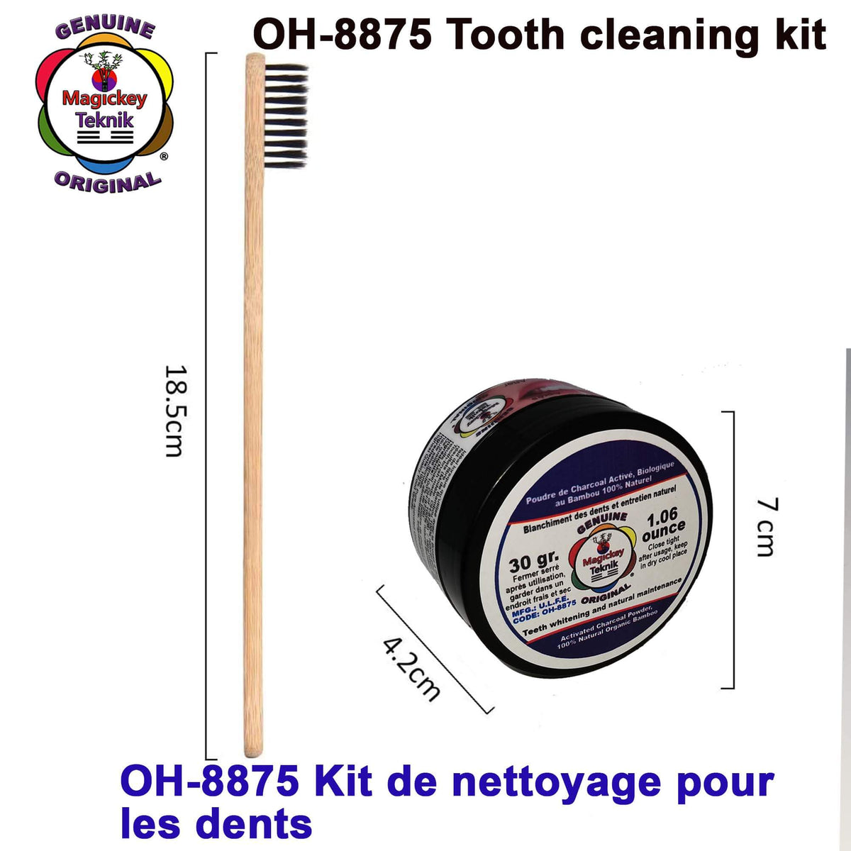 OH-8875 – Poudre dentaire au charbon activé Magickey Teknik®