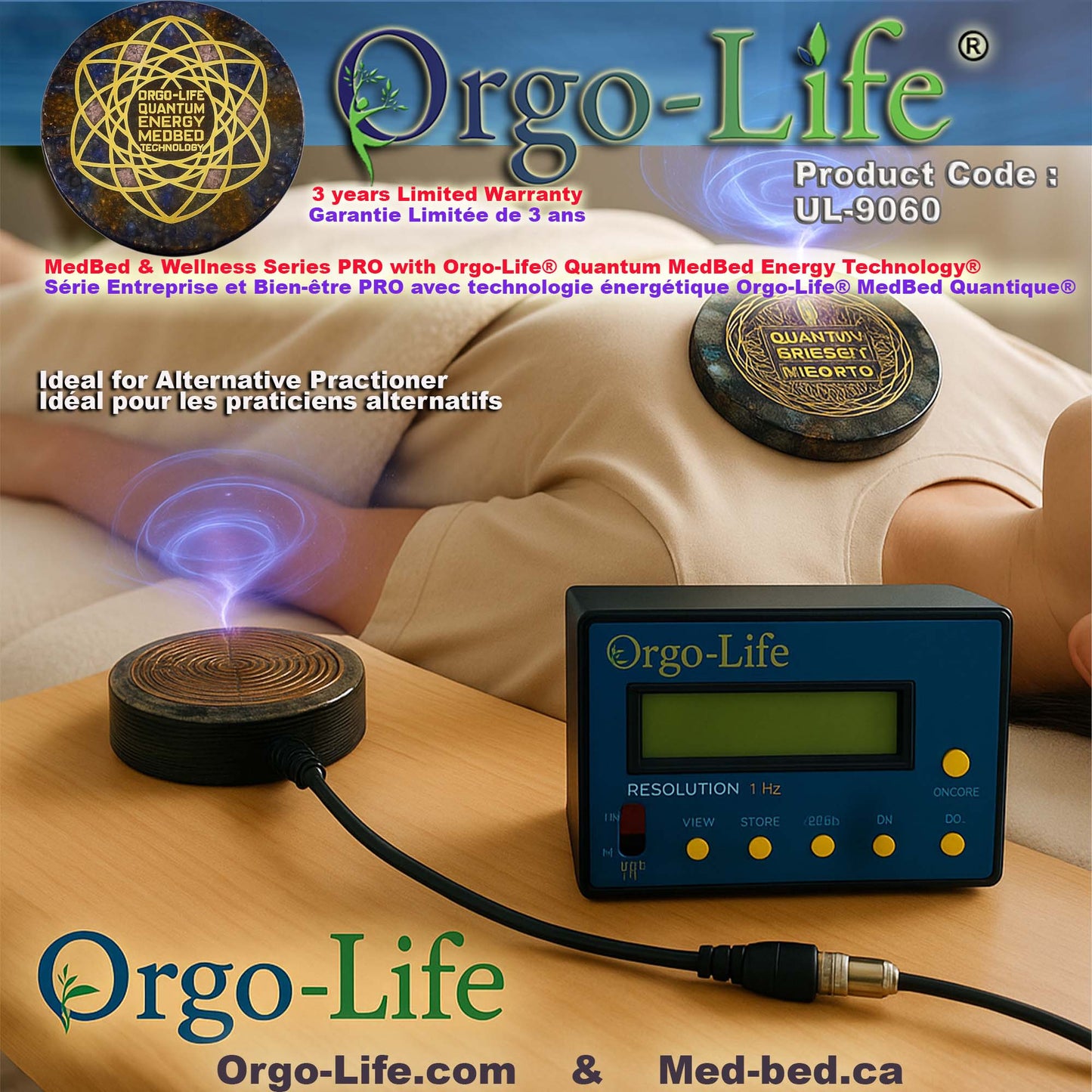 UL-9060 Orgo-Life® Générateur de fréquences RIFE + Télécommande Quantique Scalaire – Série Bien-être