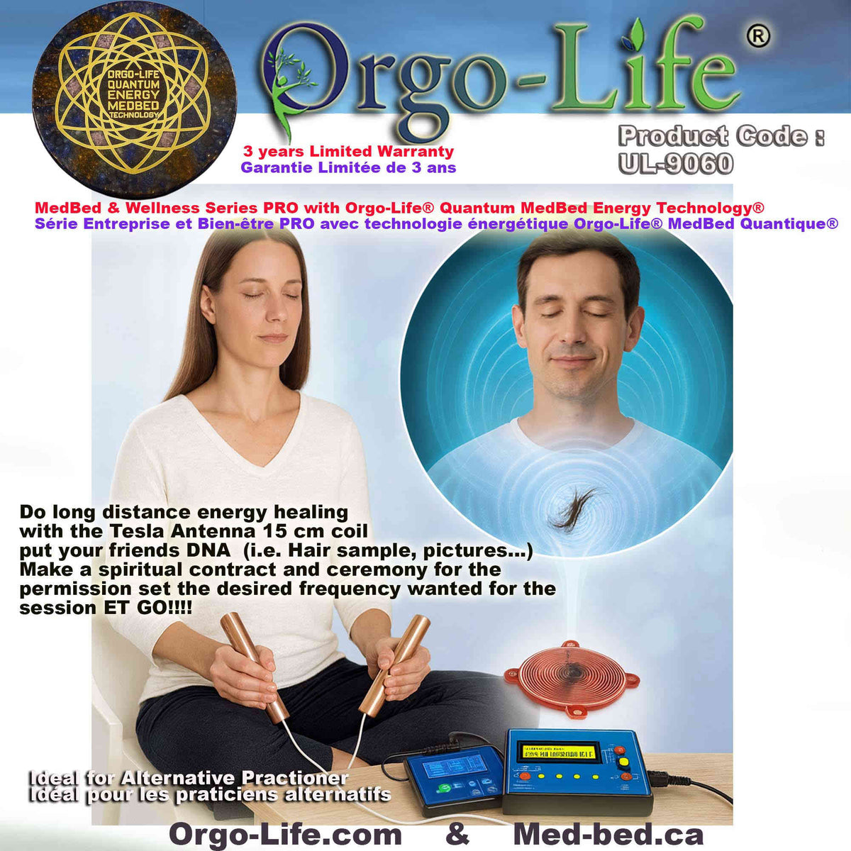 UL-9060 Orgo-Life® Générateur de fréquences RIFE + Télécommande Quantique Scalaire – Série Bien-être