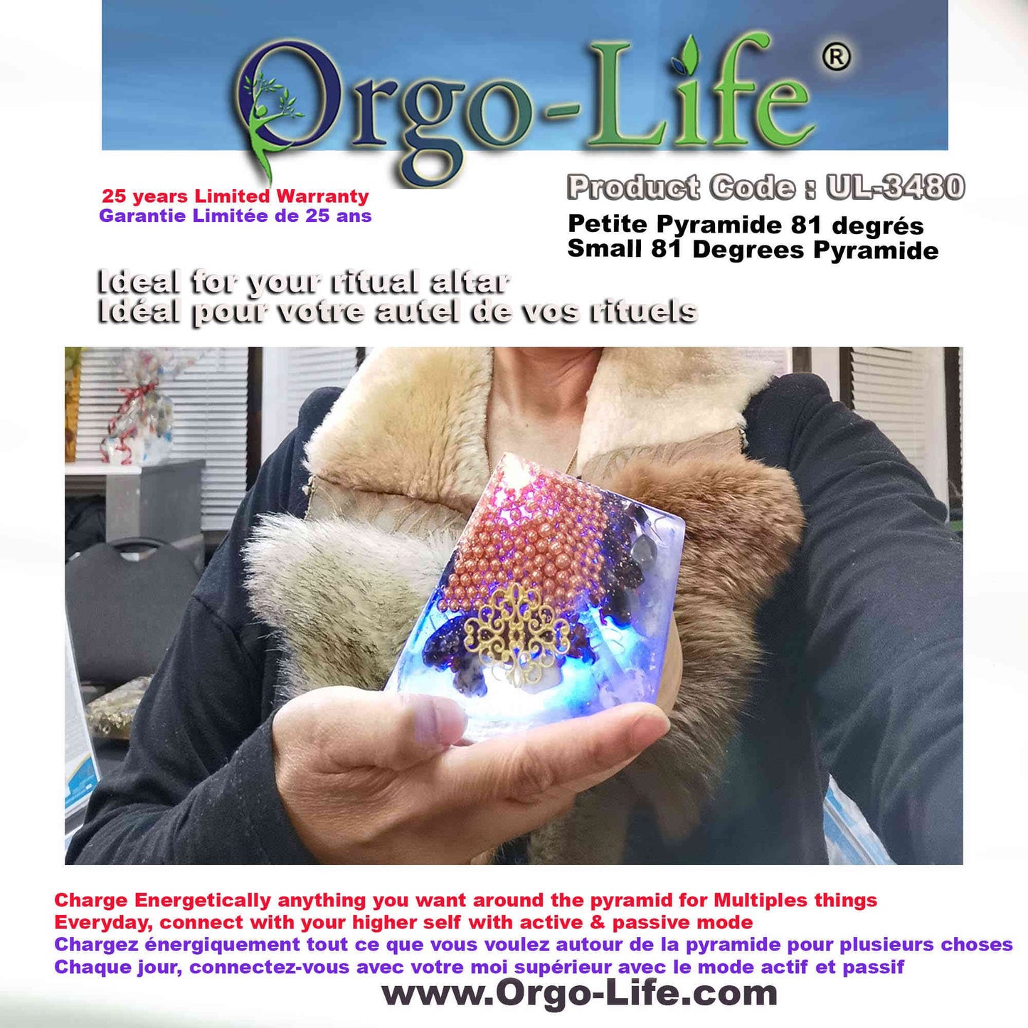 UL-3480 Orgo-Life® Pyramid Himalayan Crystals – Active & Passive Technology