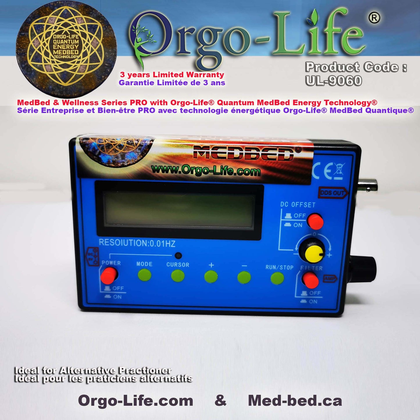 UL-9060 Orgo-Life® Générateur de fréquences RIFE + Télécommande Quantique Scalaire – Série Bien-être
