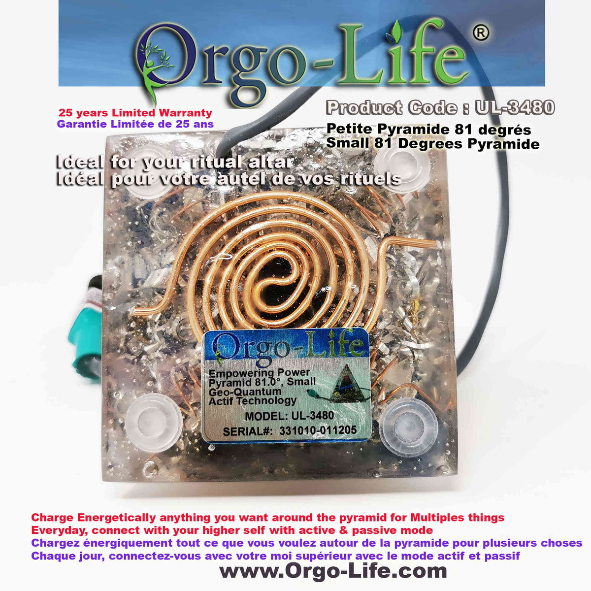 UL-3480 Orgo-Life® Pyramid Himalayan Crystals – Active & Passive Technology