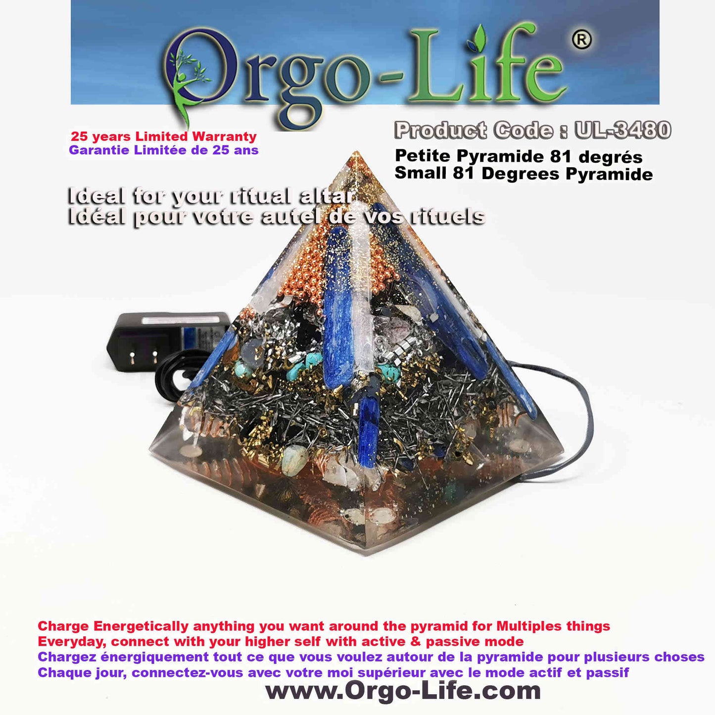 UL-3480 Orgo-Life® Pyramid Himalayan Crystals – Active & Passive Technology