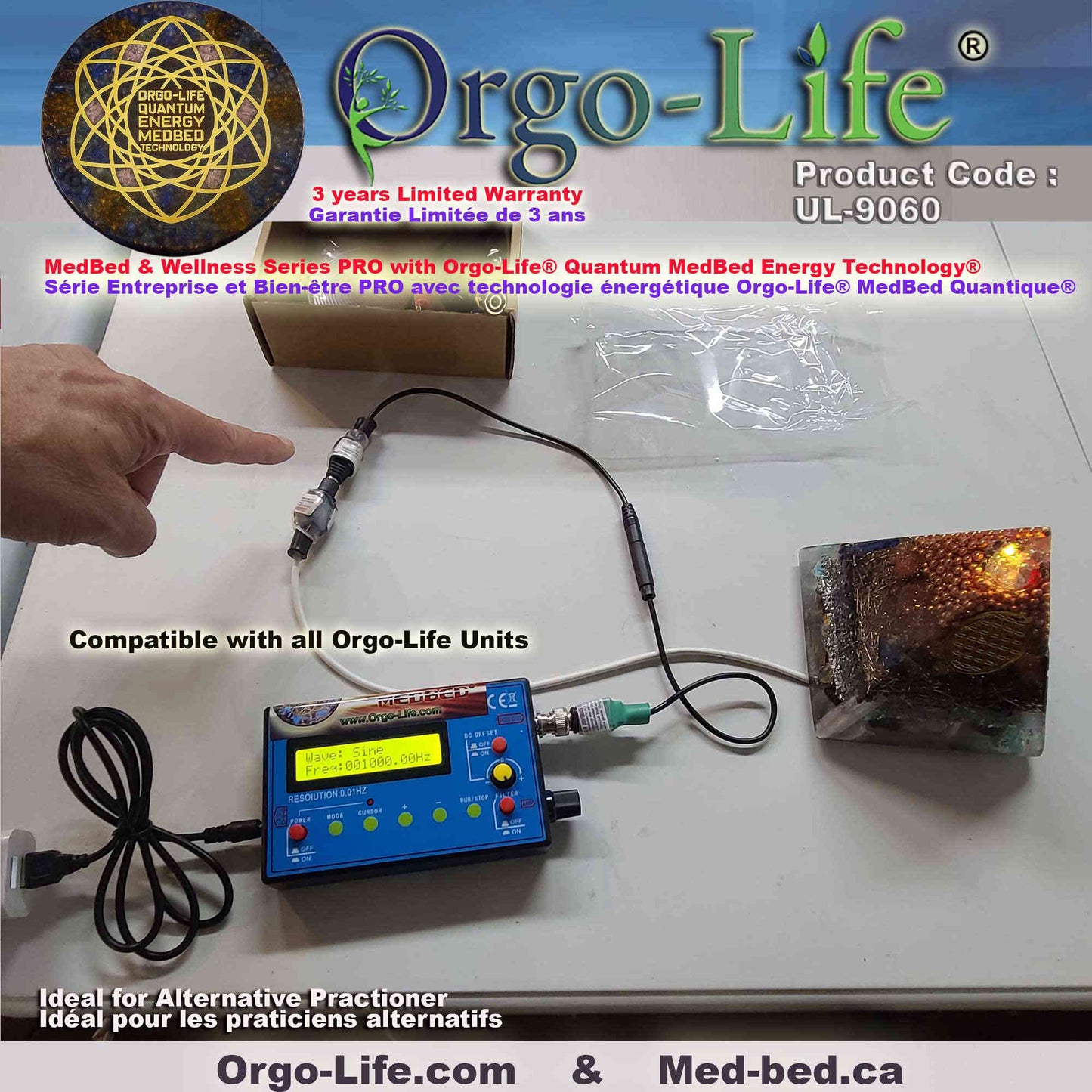 UL-9060 Orgo-Life® Générateur de fréquences RIFE + Télécommande Quantique Scalaire – Série Bien-être