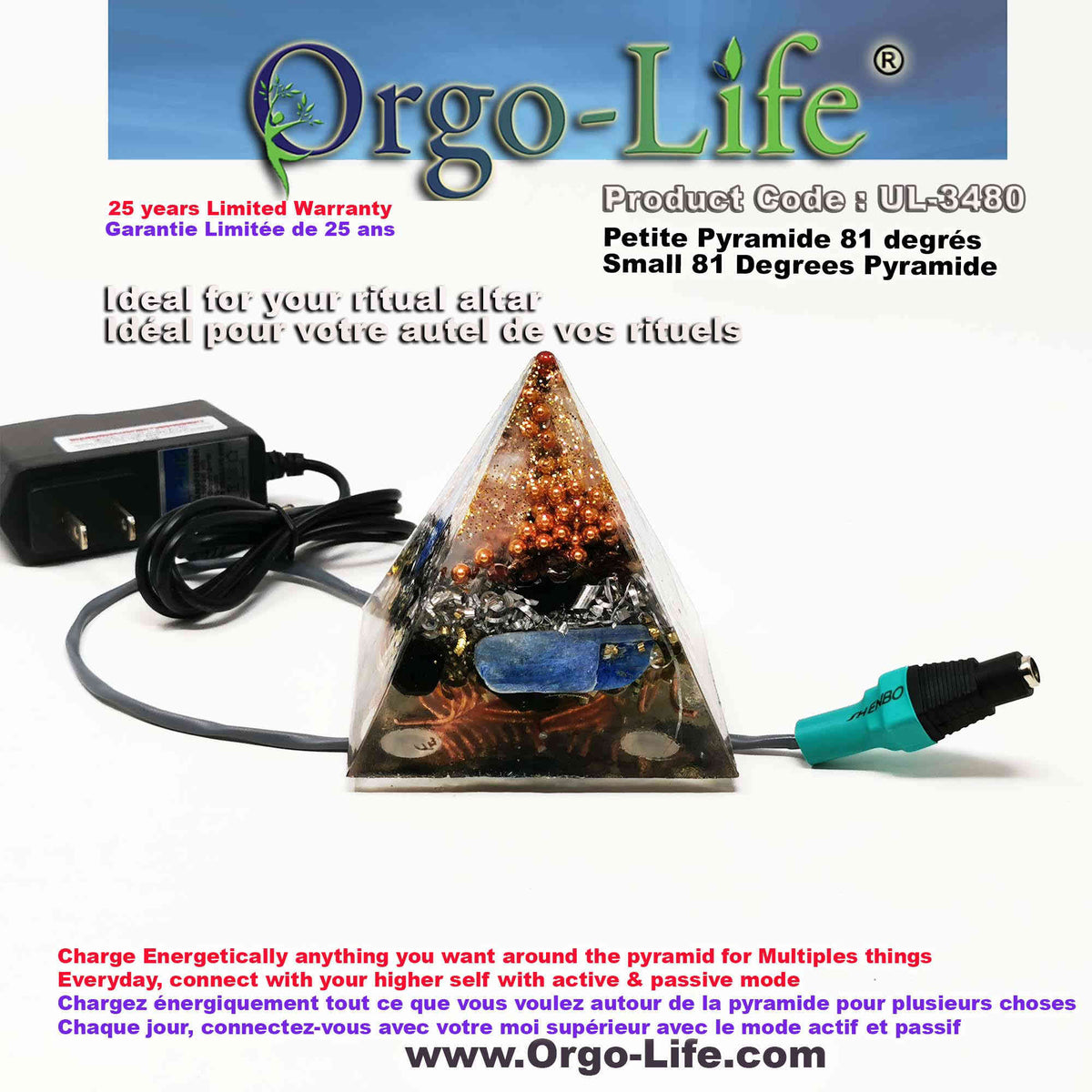 UL-3480 Orgo-Life® Pyramid Himalayan Crystals – Active & Passive Technology