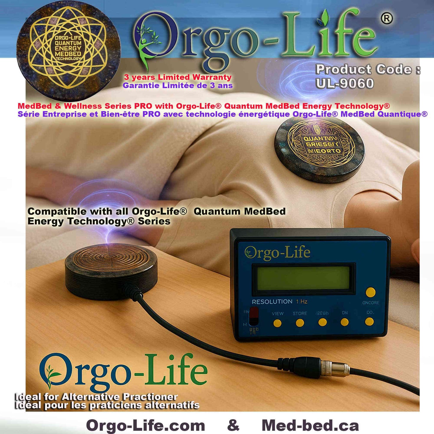 UL-9060 Orgo-Life® Générateur de fréquences RIFE + Télécommande Quantique Scalaire – Série Bien-être