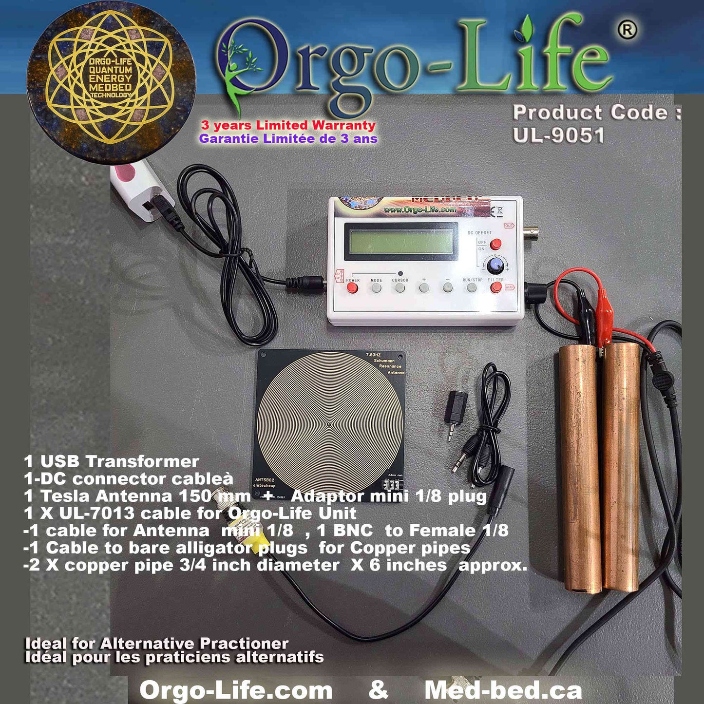 UL-9051 Orgo-Life® Générateur de fréquences compact – Usage personnel et familial