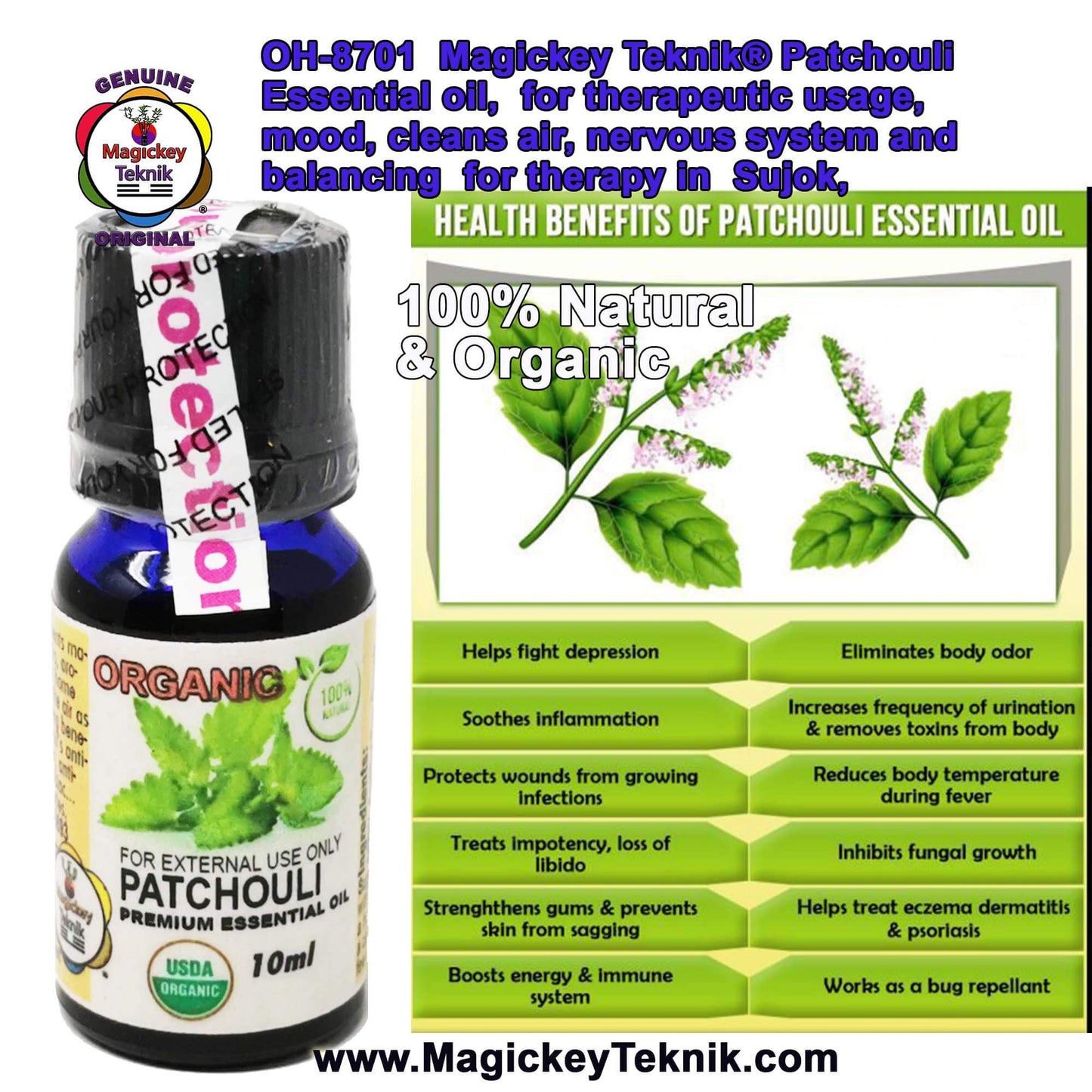 OH-8701 – Patchouli Essential Oil Magickey Teknik®