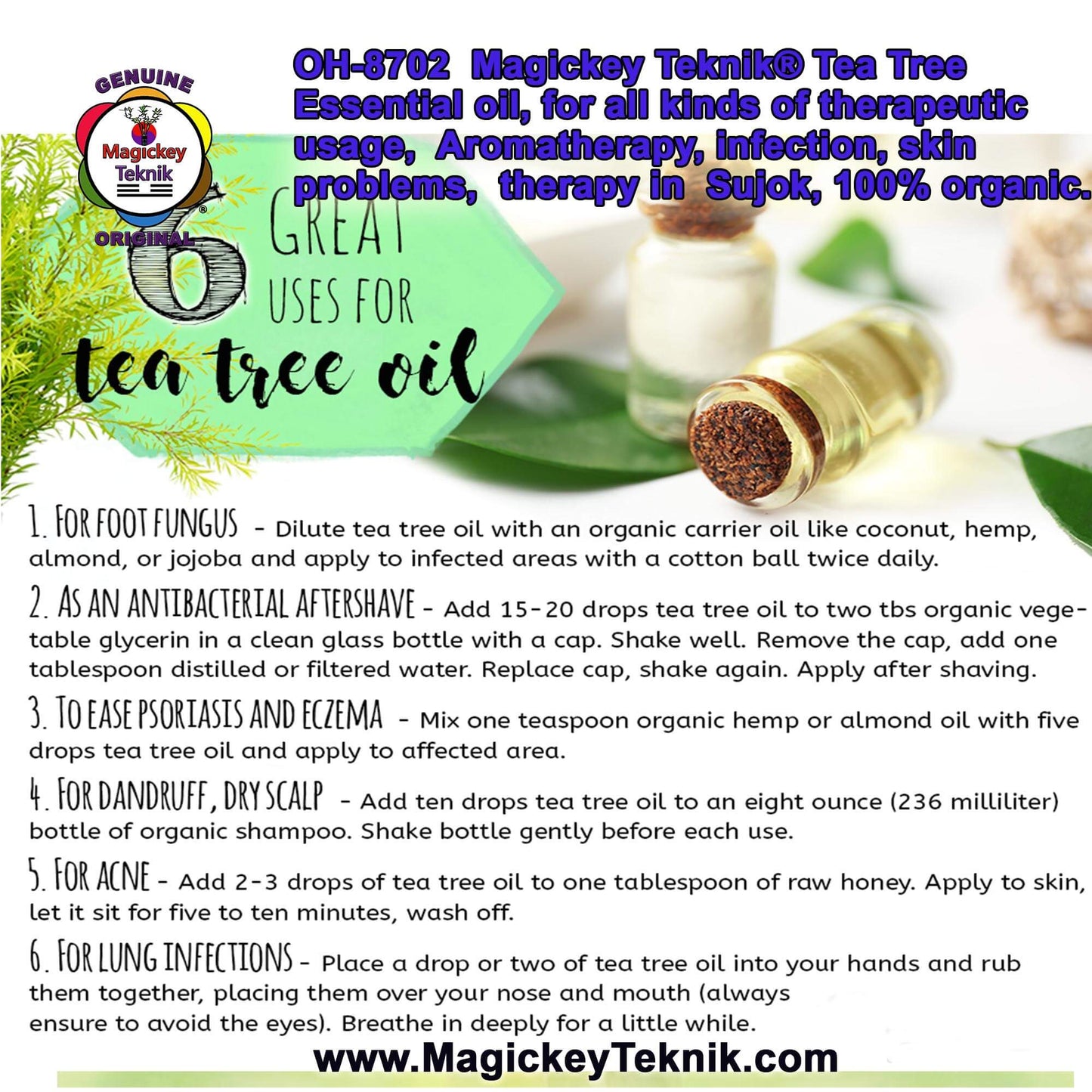 OH-8702 — Tea Tree Essential Oil MAGICKEY TEKNIK® 10 ml