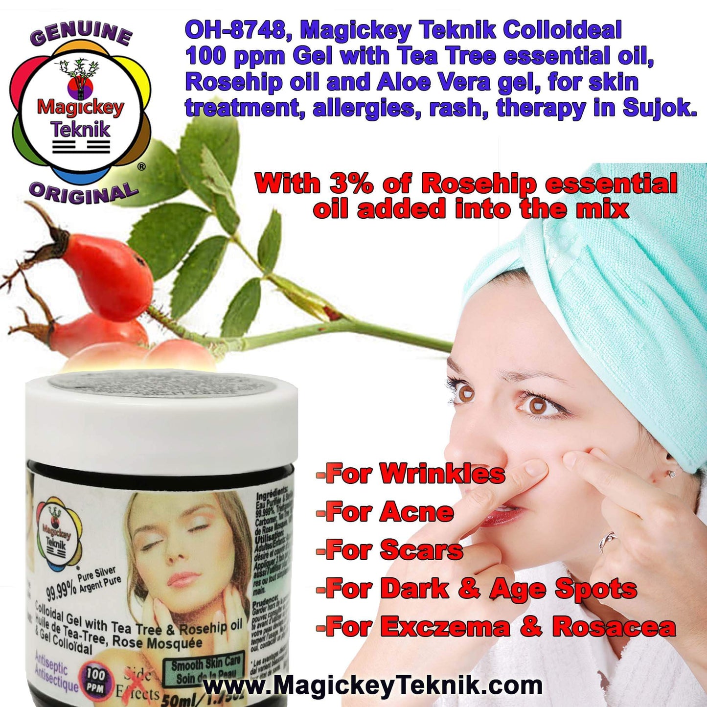 OH-8748 – Magickey Teknik® Colloidal Silver Gel 100 ppm