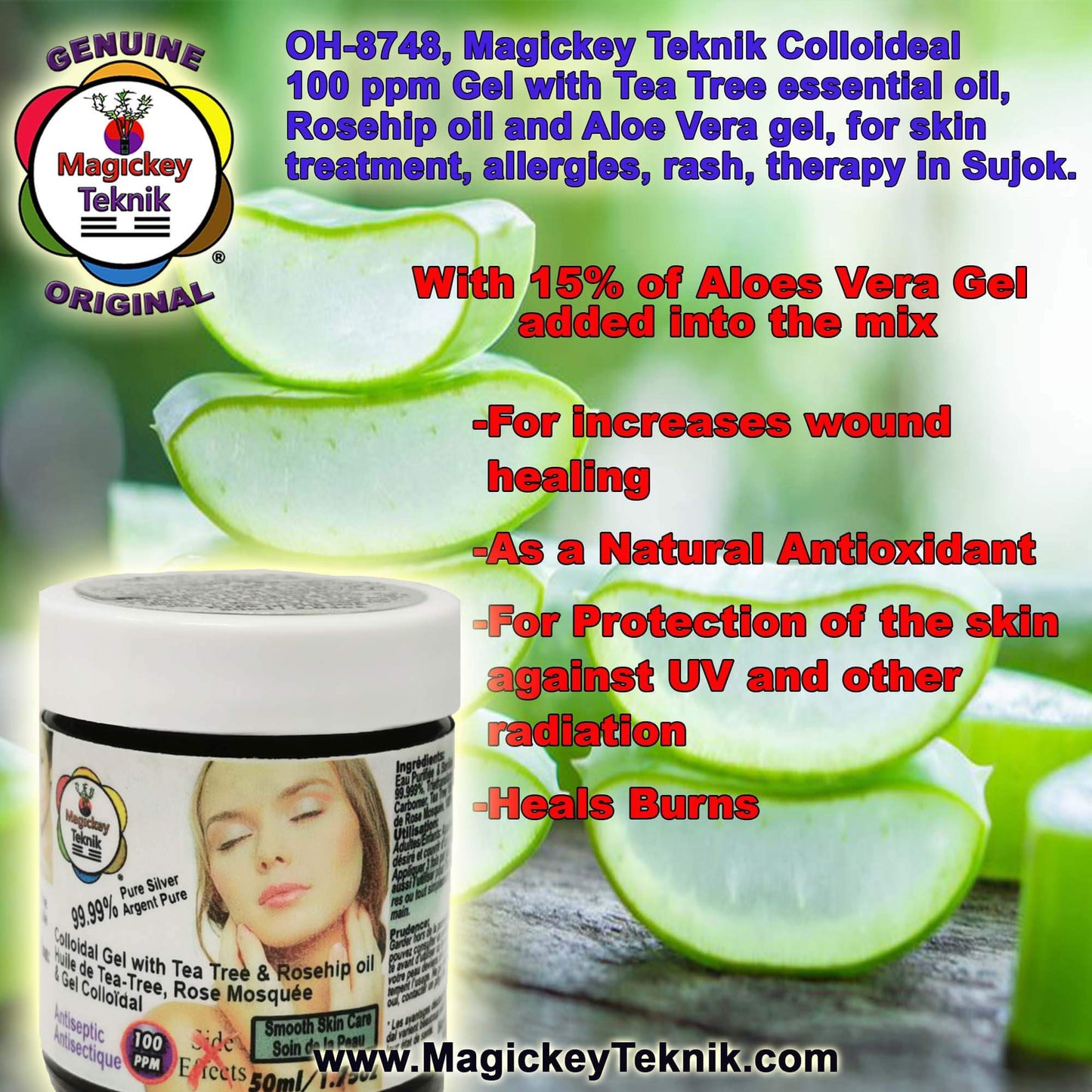 OH-8748 – Magickey Teknik® Colloidal Silver Gel 100 ppm