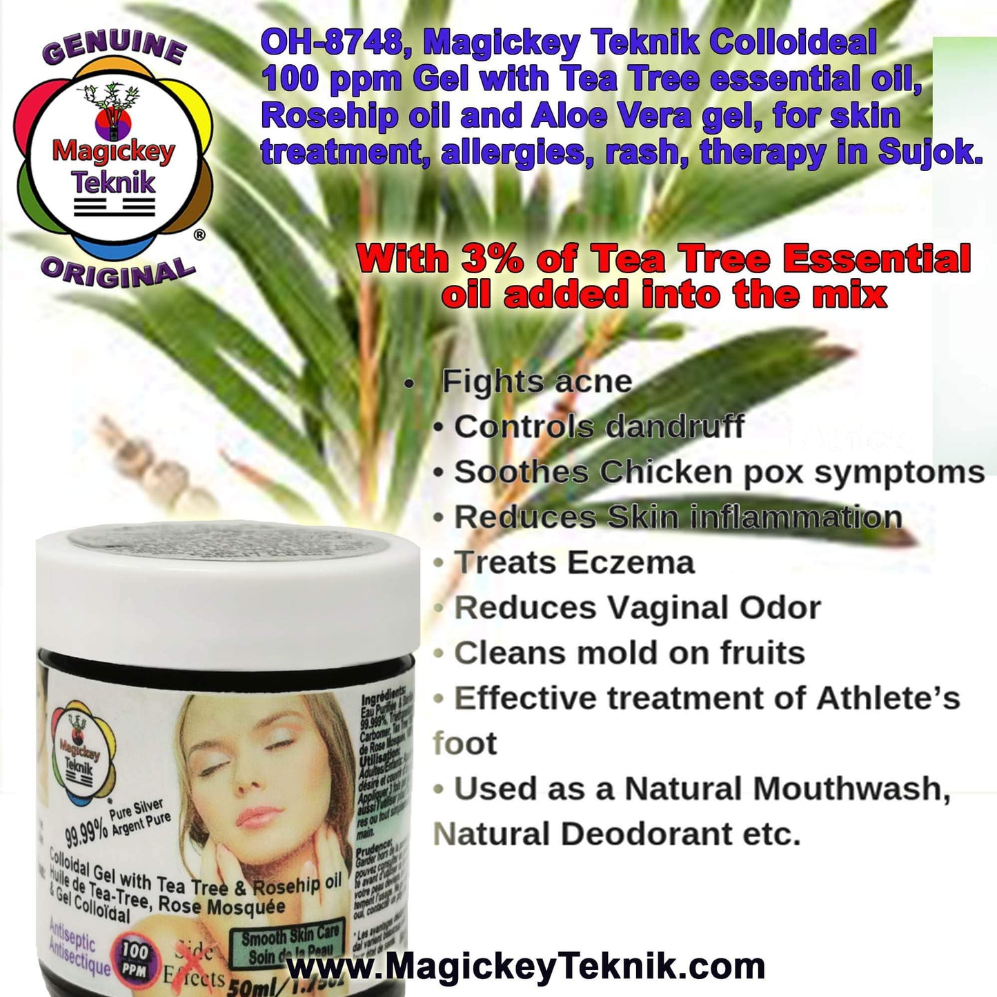 OH-8748 – Magickey Teknik® Colloidal Silver Gel 100 ppm