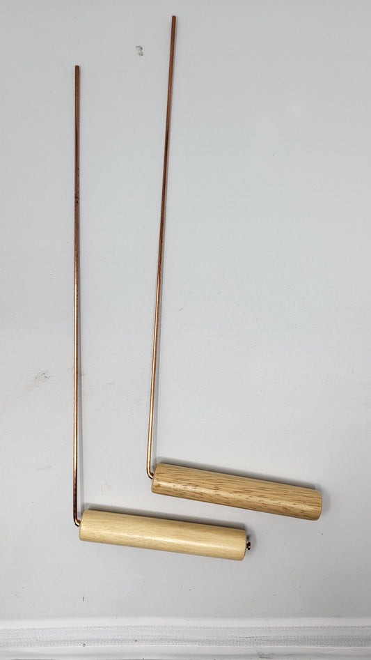 UL-6610 Orgo-Life® Baguettes de Radiesthésie en Cuivre Pur avec Poignées en Bois Clair