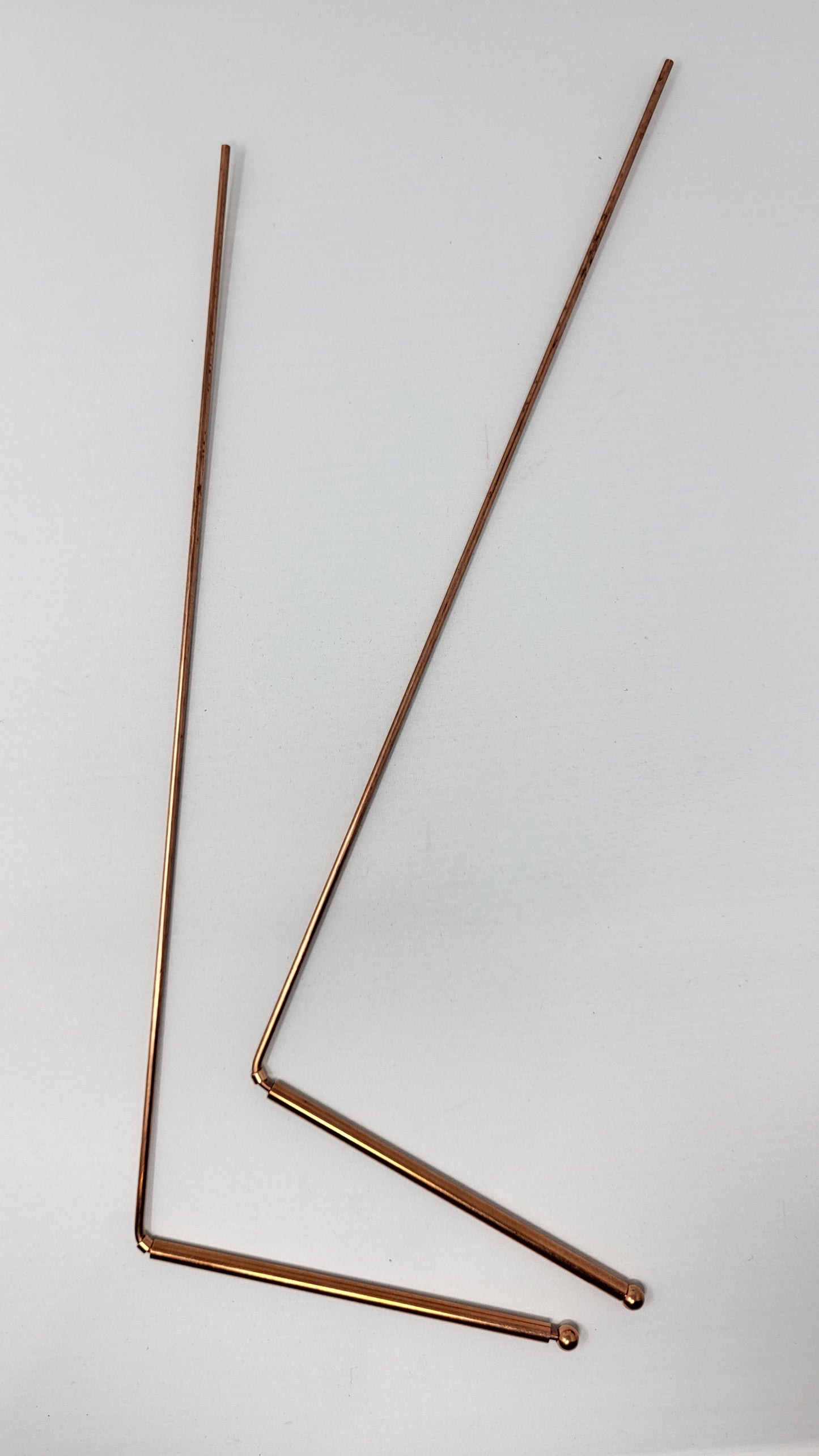 UL-6600 Pure copper Dowsing rods,  with copper handles  / Baguettes de radiesthésie en cuivre pur, avec poignées en cuivre