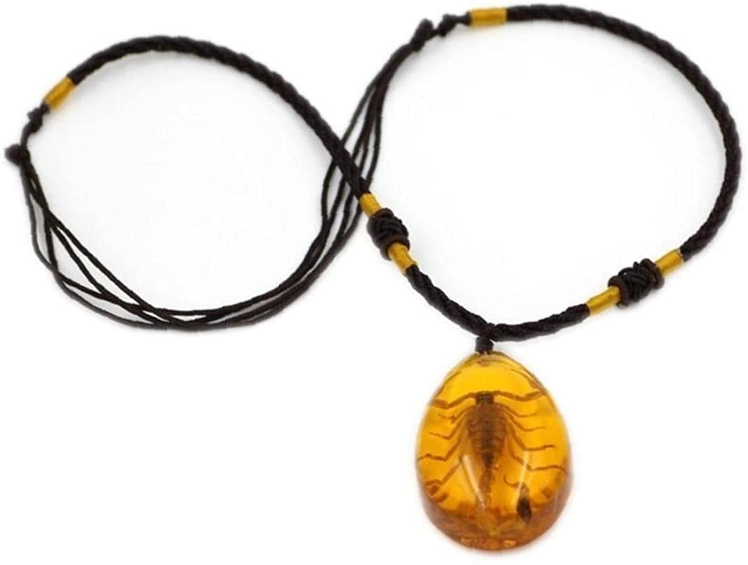 UL-8225 Orgo-Life® Collier Pendentif en Résine Style Ambre avec Inclusion d'Insecte