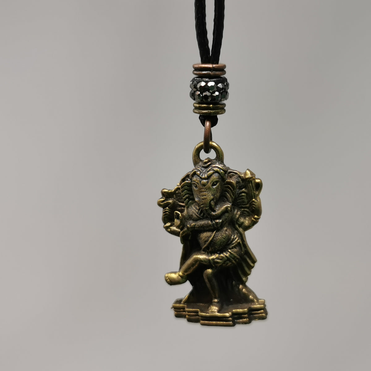UL-8210 Orgo-Life® Collier Pendentif Ajustable Ganesha en Bronze