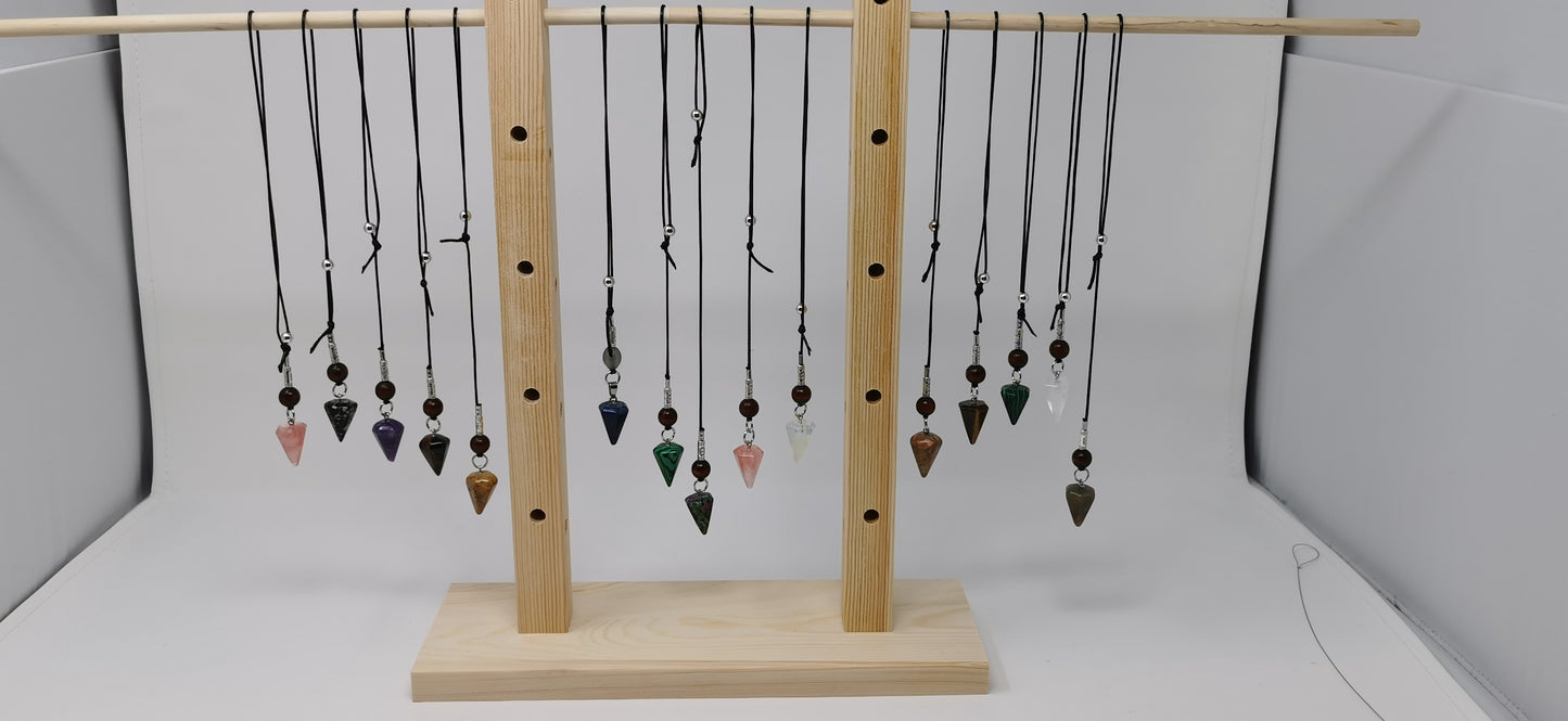 UL-8250  Pendule de radiesthesie sur corde de peau de vache /Dowsing pendulum on cowhide cord