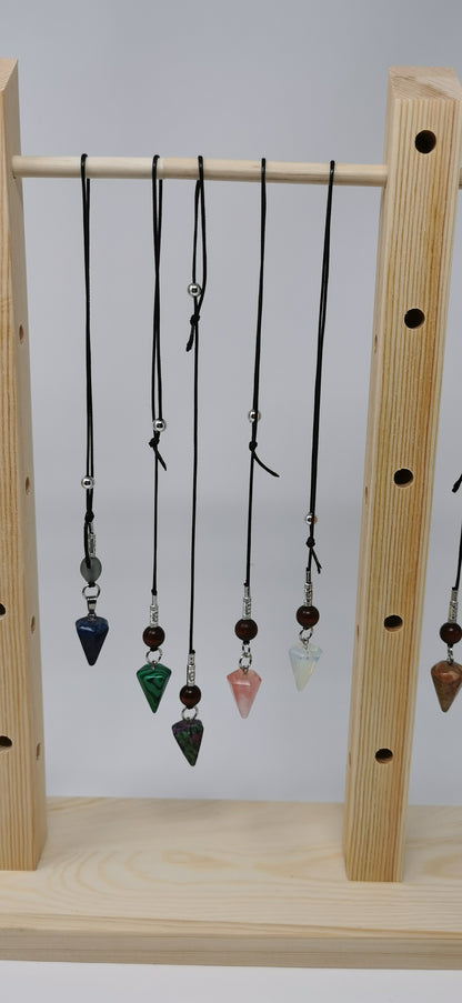 UL-8250  Pendule de radiesthesie sur corde de peau de vache /Dowsing pendulum on cowhide cord