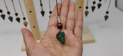 UL-8250  Pendule de radiesthesie sur corde de peau de vache /Dowsing pendulum on cowhide cord