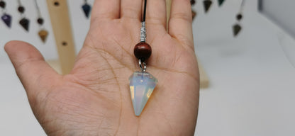 UL-8250  Pendule de radiesthesie sur corde de peau de vache /Dowsing pendulum on cowhide cord
