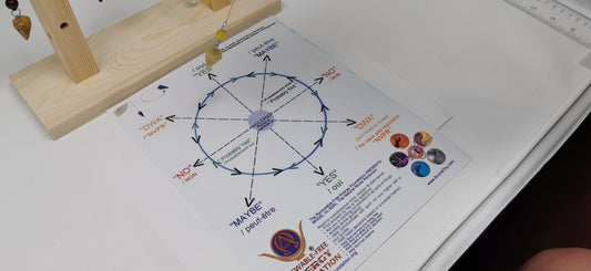 UL-8250  Pendule de radiesthesie sur corde de peau de vache /Dowsing pendulum on cowhide cord