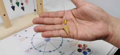 UL-8250  Pendule de radiesthesie sur corde de peau de vache /Dowsing pendulum on cowhide cord