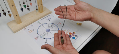UL-8250  Pendule de radiesthesie sur corde de peau de vache /Dowsing pendulum on cowhide cord