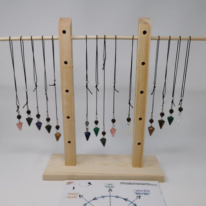 UL-8250  Pendule de radiesthesie sur corde de peau de vache /Dowsing pendulum on cowhide cord