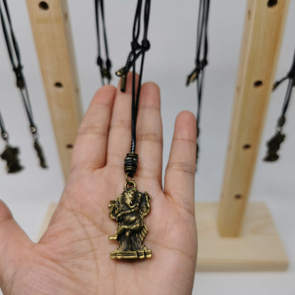 UL-8210 Orgo-Life® Collier Pendentif Ajustable Ganesha en Bronze