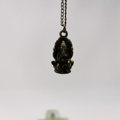 UL-8210 Orgo-Life® Collier Pendentif Ajustable Ganesha en Bronze