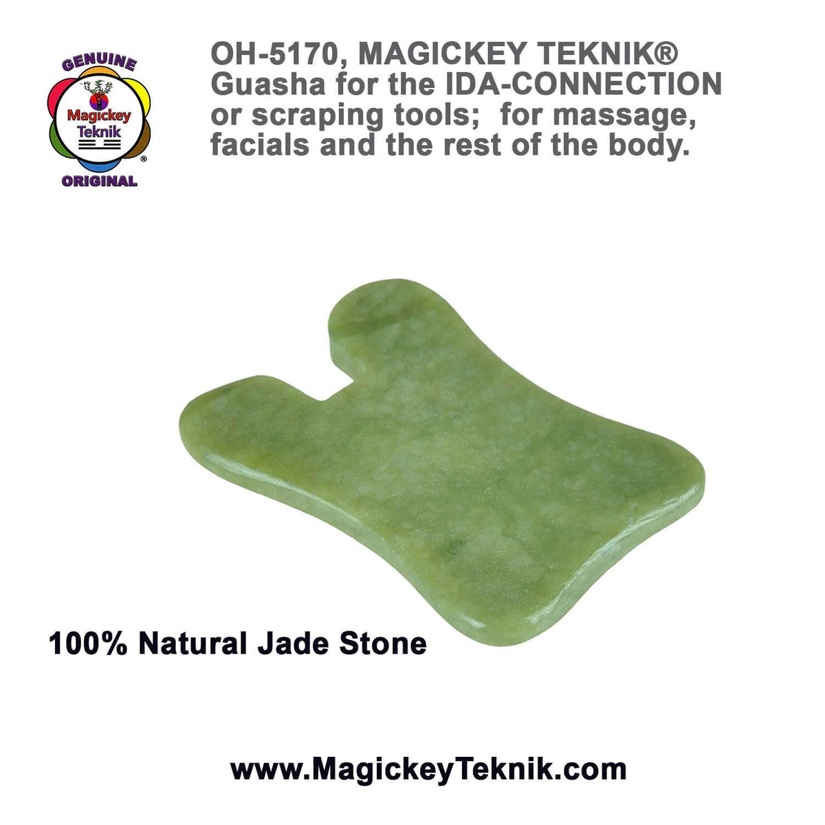 OH-5170 – Natural Jade Gua Sha Tool Magickey Teknik®