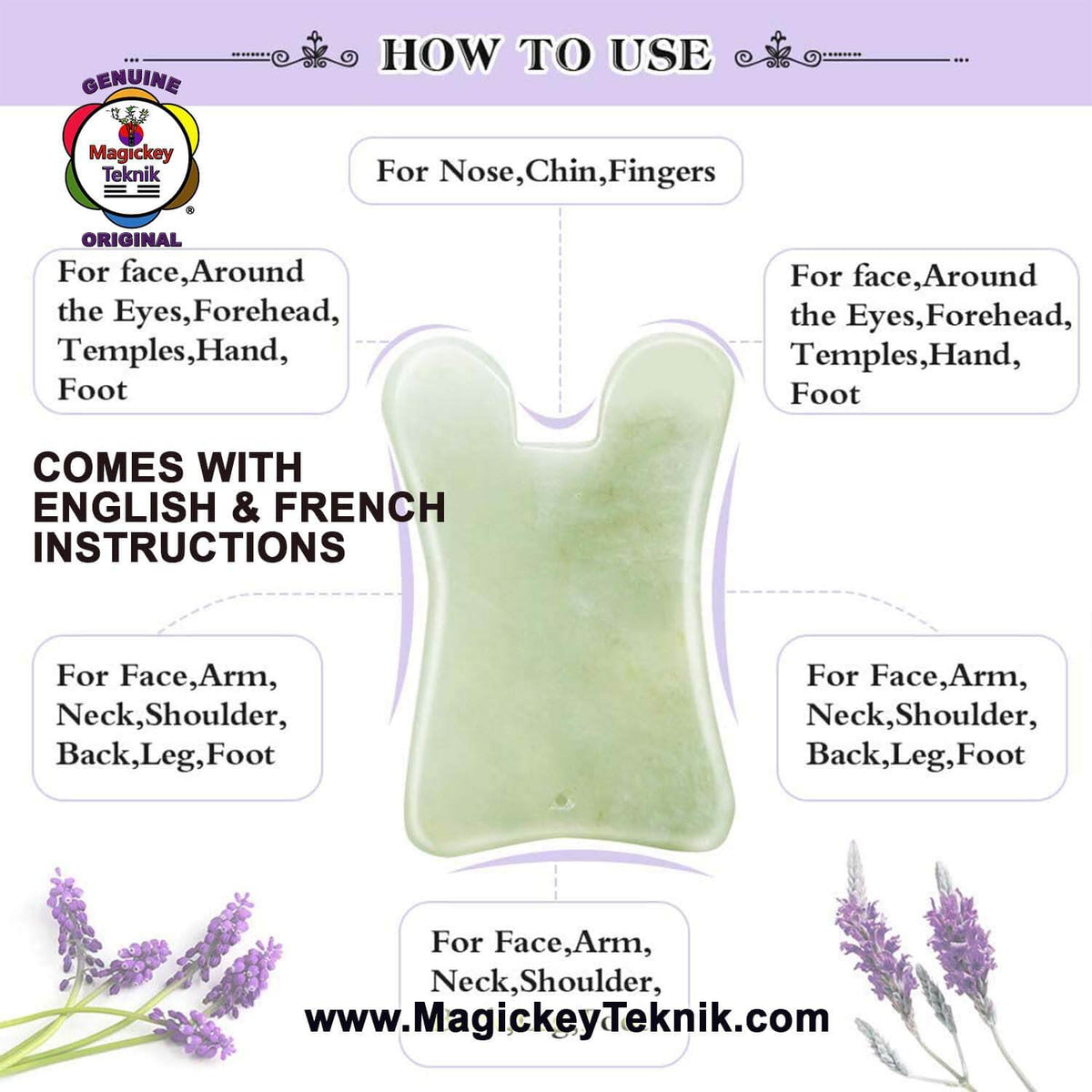 OH-5170 – Natural Jade Gua Sha Tool Magickey Teknik®