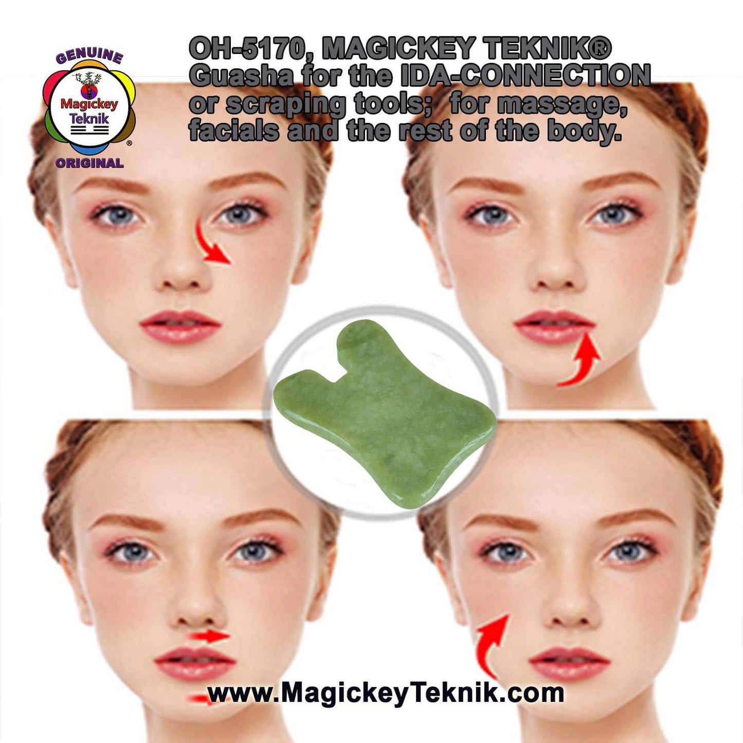 OH-5170 – Natural Jade Gua Sha Tool Magickey Teknik®