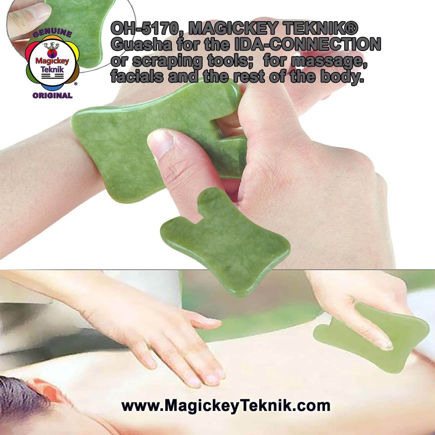 OH-5170 – Natural Jade Gua Sha Tool Magickey Teknik®