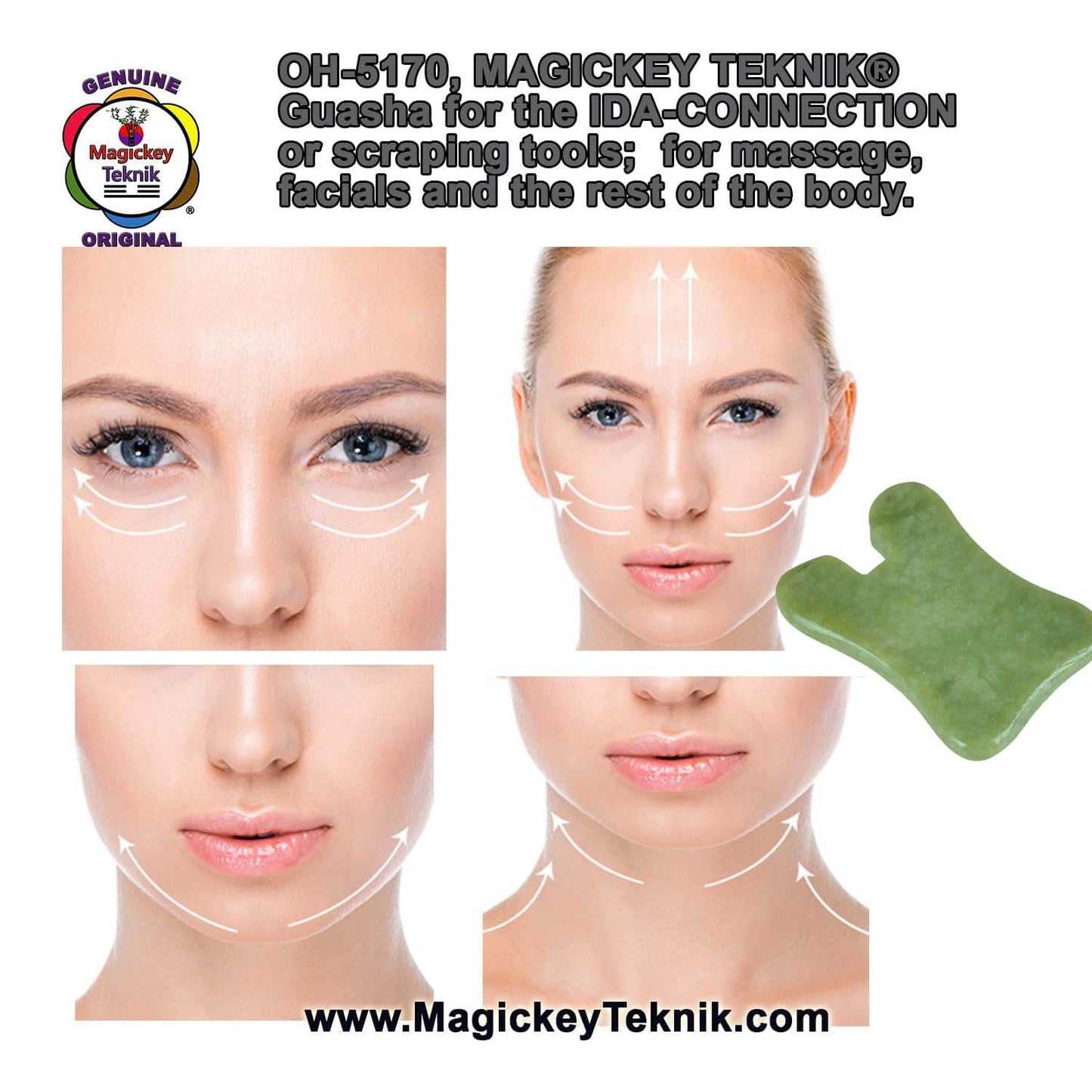 OH-5170 – Natural Jade Gua Sha Tool Magickey Teknik®