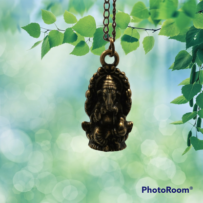 UL-8210 Orgo-Life® Collier Pendentif Ajustable Ganesha en Bronze