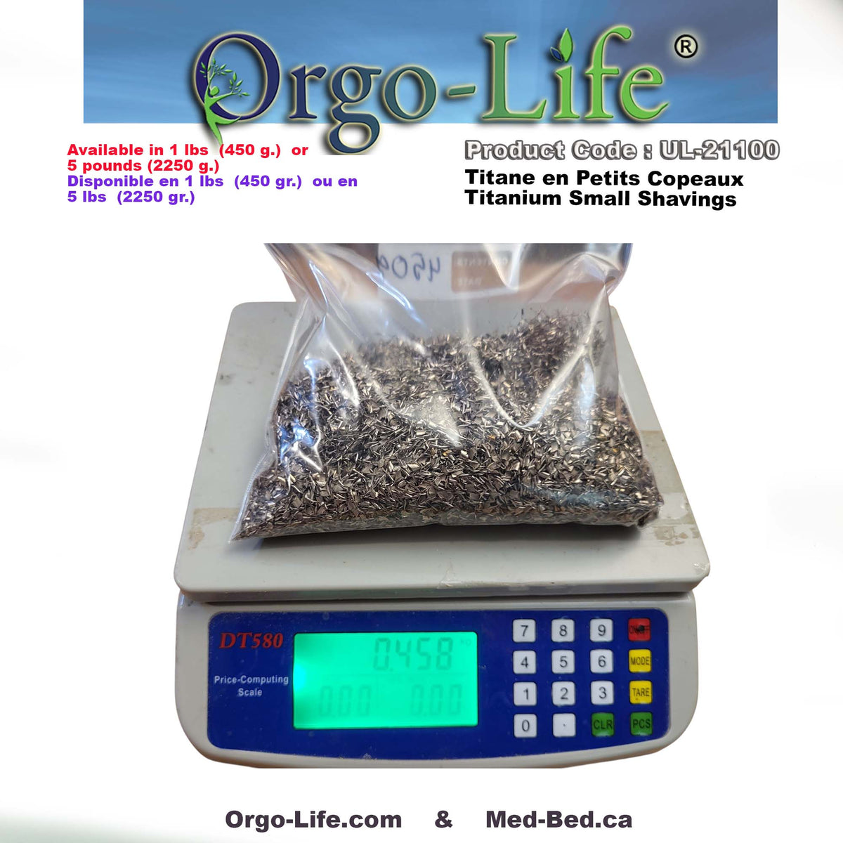 UL-21000-21105 Titanium Shavings – for Resin Art, Orgone & Orgonite by Orgo-Life®