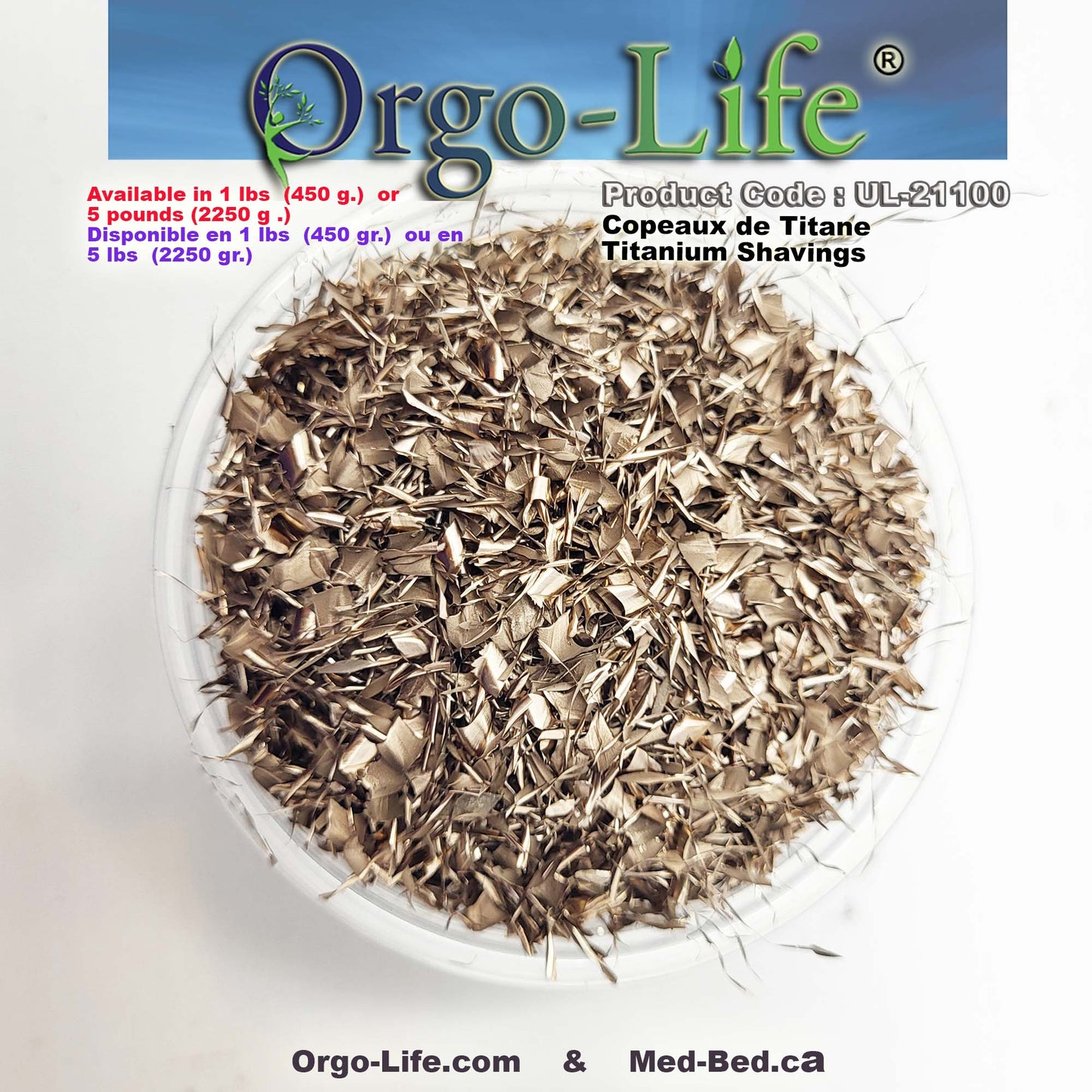 UL-21000-21105 Titanium Shavings – for Resin Art, Orgone & Orgonite by Orgo-Life®