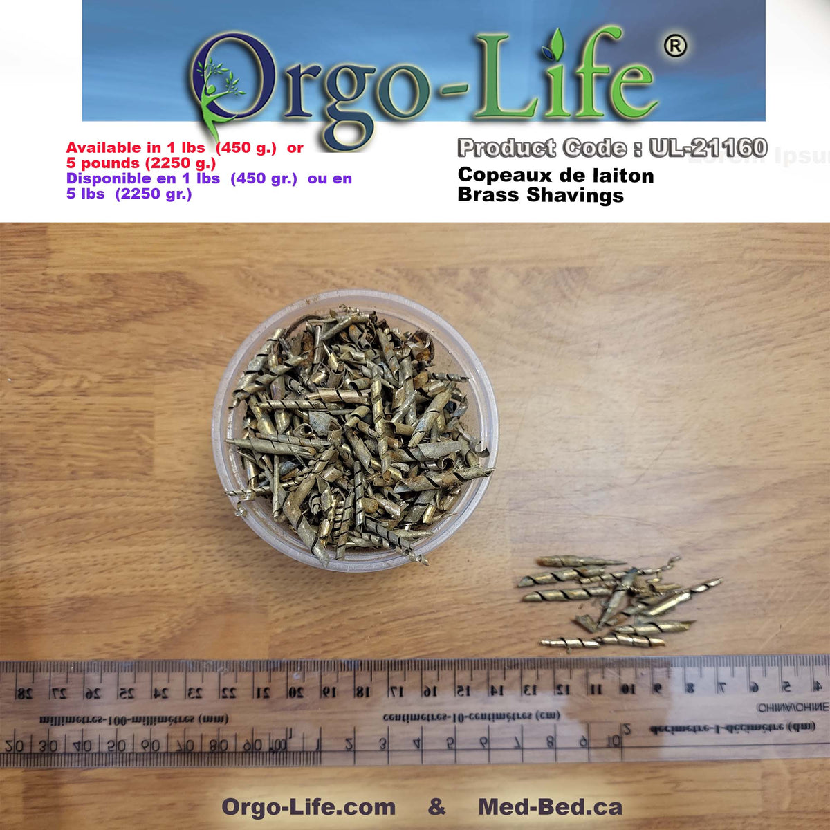 UL-21160 Orgo-Life® Brass Shavings For Resin Art & Decorative Craft Projects