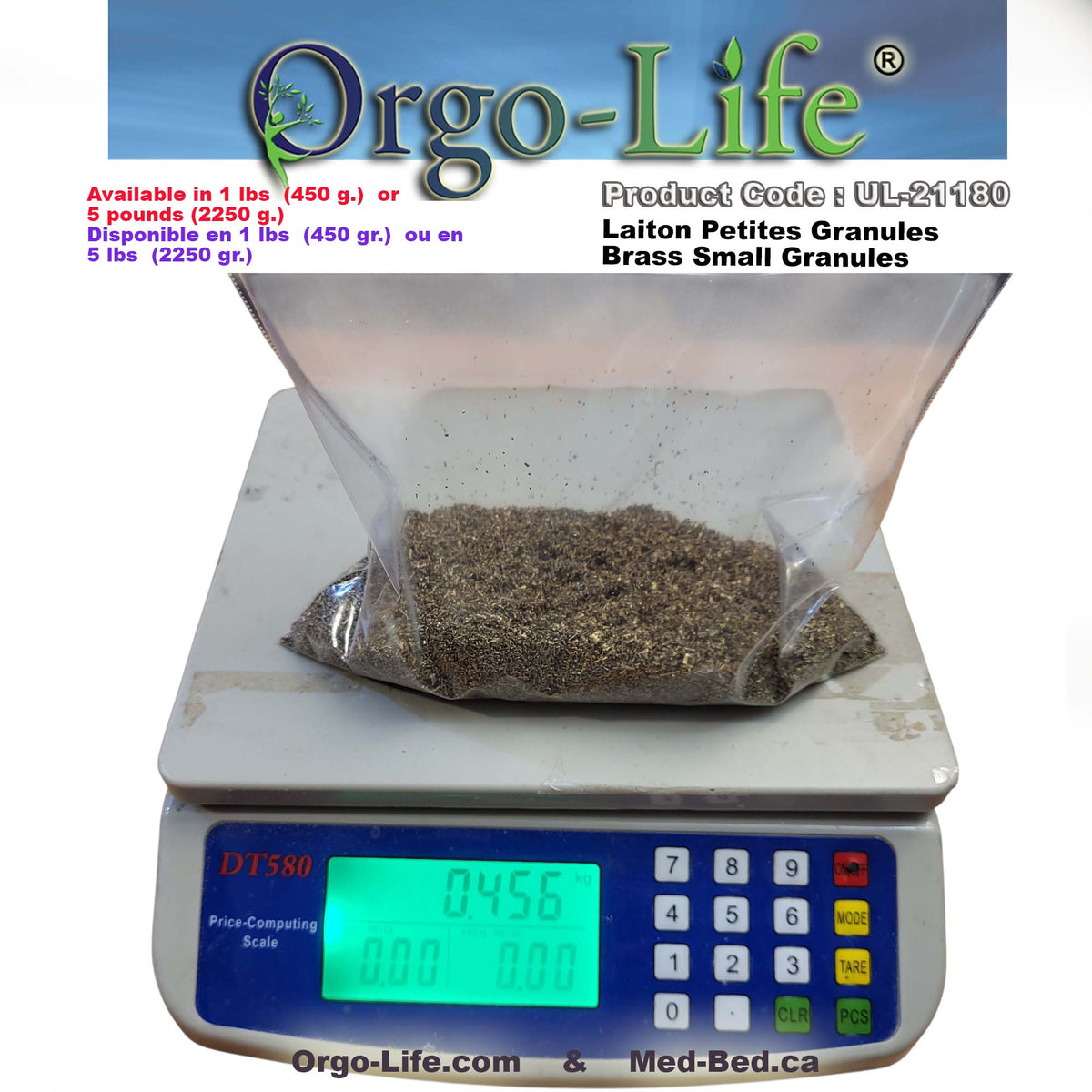 UL-21180-UL-21185 Orgo Life® BRASS SHAVINGS- For Vibrational Crafts, Orgone Artists & all Orgonite Creators around the world